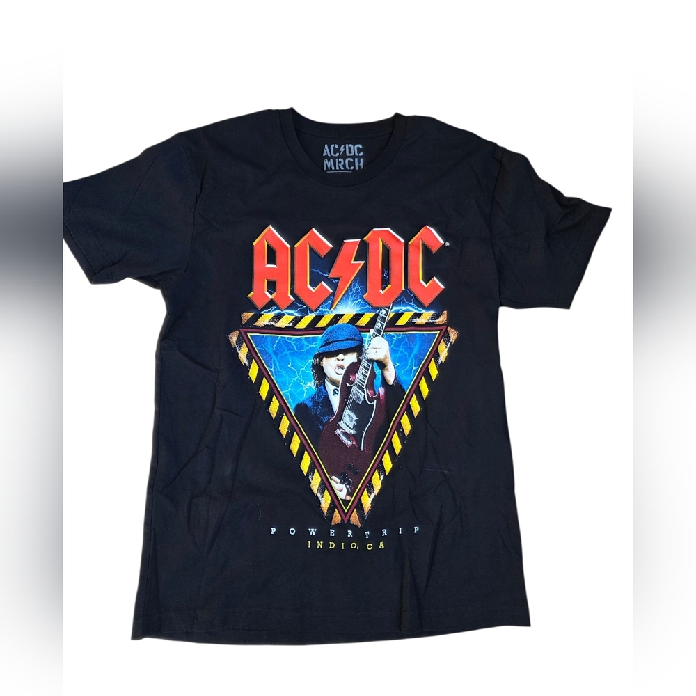 AC/DC Official Merchandise Power Trip Indio, CA Concert T Shirt Black Size M